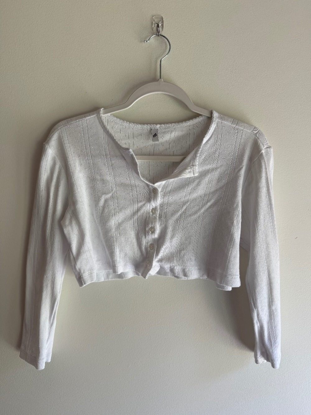 Cou Cou Intimates Cropped Pointelle Cardigan | Medium